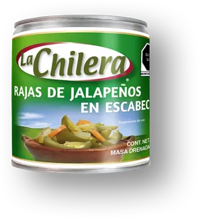 Lata de rajas de jalapeños en escabeche La Chilera