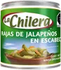 Lata chica de rajas de jalapeños La Chilera